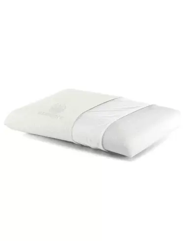 Memory foam pillow with partially removed cover