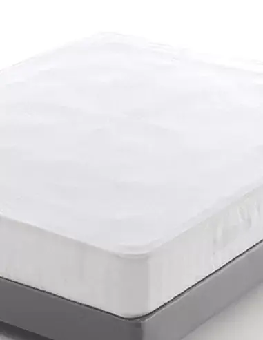 Tencel mattress protector placed on a mattress, fitted
