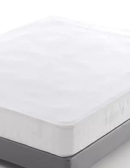 Tencel mattress protector placed on a mattress, fitted