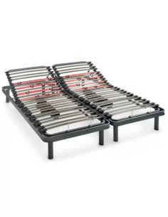 Electric adjustable bed frame with two sections for independent adjustment on each side