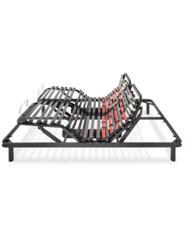 FASTOME adjustable bed frame with raised upper section, highlighting dual control mechanism