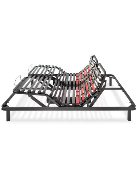 FASTOME adjustable bed frame with raised upper section, highlighting dual control mechanism