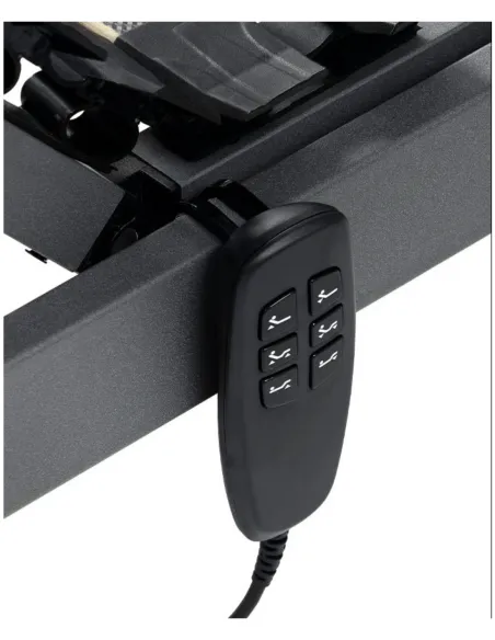 Remote control for electric bed frame connected to the adjustable bed structure