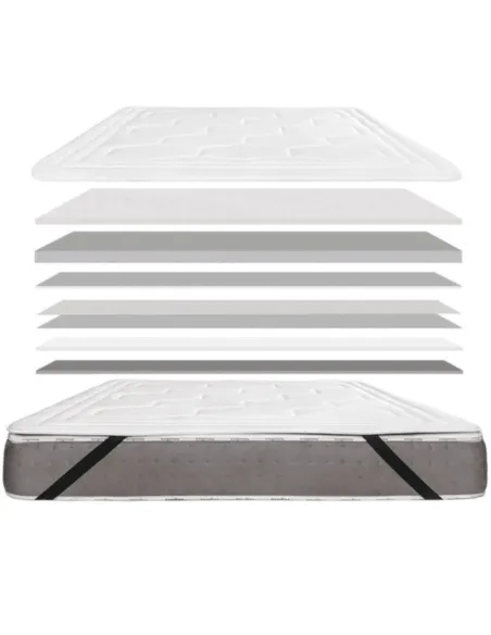 Layer diagram of the Viscogel Cashmere memory foam topper by FASTOME