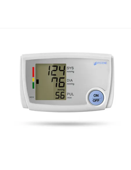 FASTOME blood pressure monitor displaying blood pressure readings