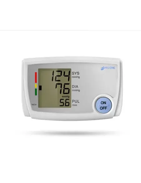 FASTOME blood pressure monitor displaying blood pressure readings