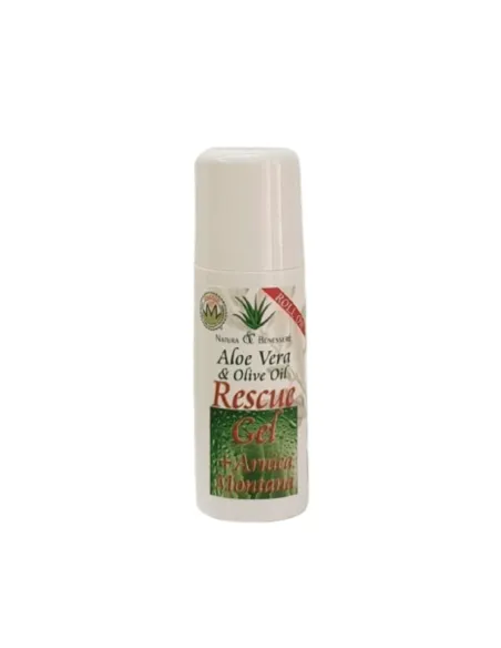 Rescue Gel with arnica, aloe vera, and olive oil, closed roll-on