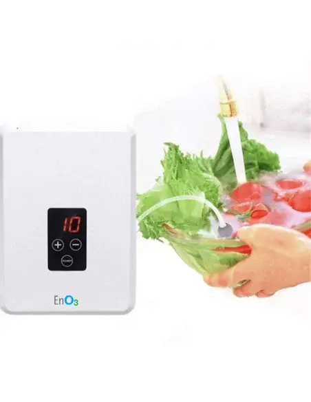 Generador de ozono ENO3 limpiando vegetales con agua