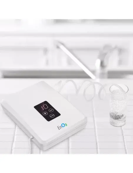 ENO3 ozone generator producing ozone for a glass of water