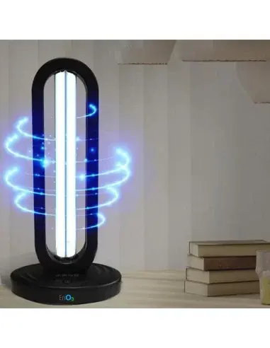 EnO3 UV-C ozone germicidal lamp disinfecting air and surfaces with blue light