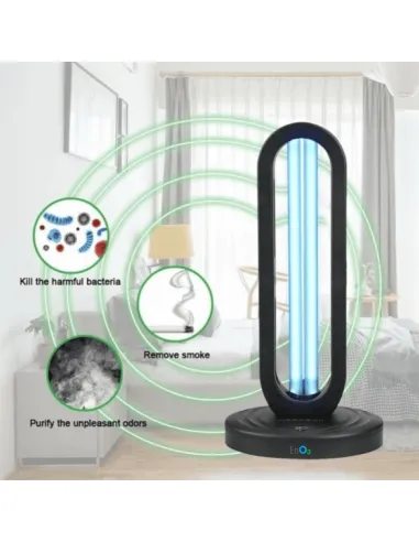 EnO3 UV-C ozone germicidal lamp eliminating viruses and bacteria in a room