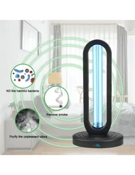 EnO3 UV-C ozone germicidal lamp eliminating viruses and bacteria in a room