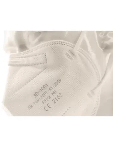 FFP2 NR First Protec mask fitted to the face with elastic band