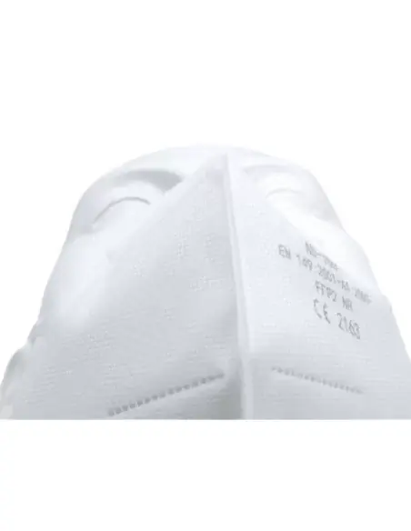 Bottom view of FFP2 NR First Protec mask showing structural details