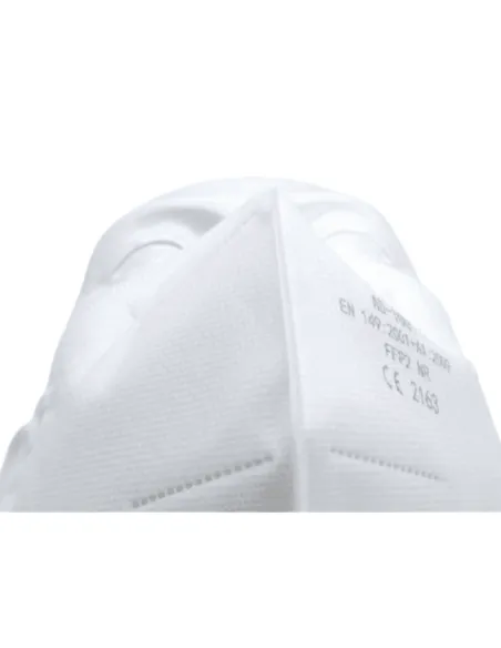 Vista inferior de mascarilla FFP2 NR First Protec con detalles de la estructura