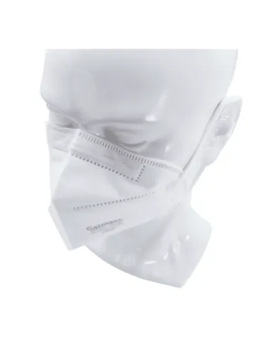 Mascarilla FFP2 Galmask vista diagonal en maniquí, mostrando ajuste y protección