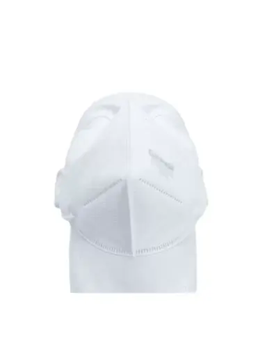 Primer plano de mascarilla FFP2 Galmask vista desde abajo en maniquí