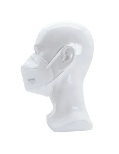 Vista lateral de mascarilla FFP2 Galmask en maniquí blanco