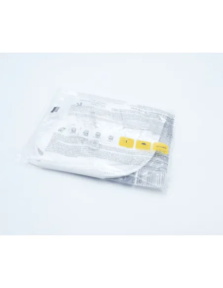 Parte trasera del envoltorio de mascarilla FFP2 Galmask con instrucciones de uso