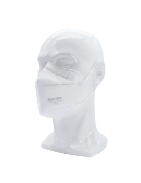 Vista a 45º de mascarilla ffp2 Galmask color blanco