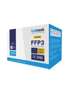 Caja de mascarillas FFP3 Galmask, paquete de 50 unidades, 5 capas de protección, fabricación en Europa 2