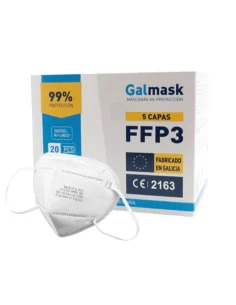 Caja de mascarillas FFP3 Galmask, paquete de 50 unidades, 5 capas de protección, fabricación en Europa