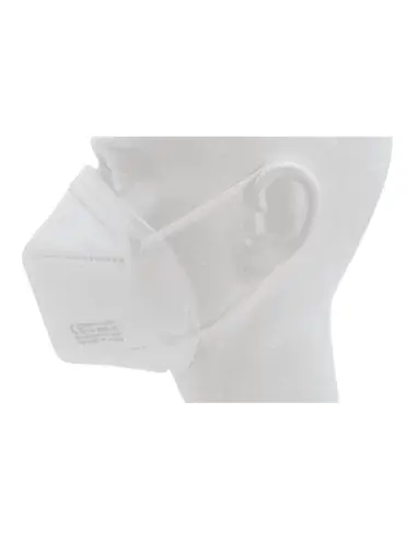 Vista lateral da máscara FFP3 Galmask em manequim branco