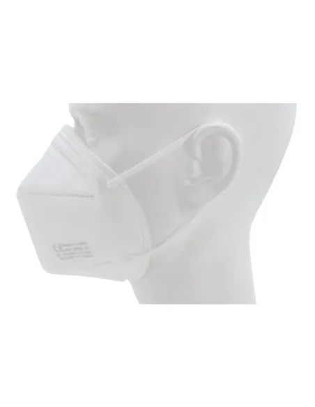 Vista lateral da máscara FFP3 Galmask em manequim branco