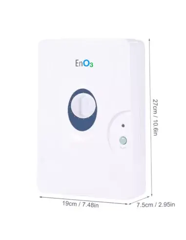 Front view of the EnO3 Manual Domestic Ozone Generator for Air and Water with dimensions