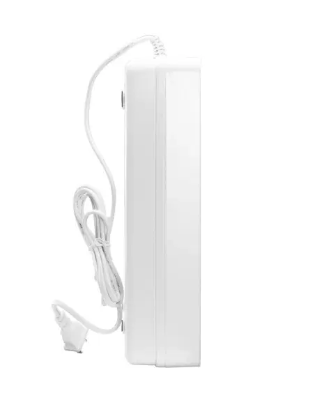 Vista lateral del Ozonizador Doméstico Manual para Aire y Agua EnO3 con el cable de alimentación