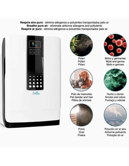 Purificador de ar UV com filtro HEPA para remover alérgenos do ar