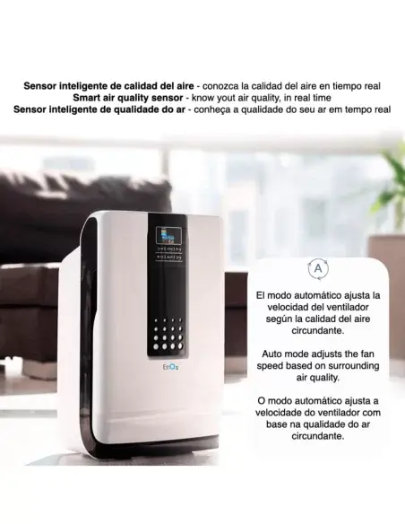 Purificador de aire UV con sensor inteligente de calidad del aire