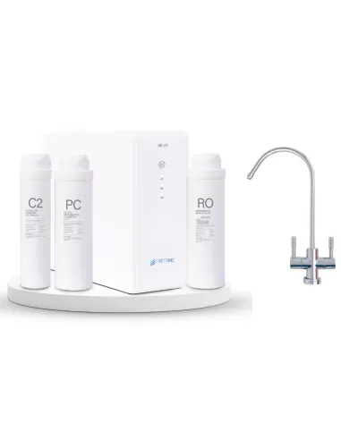FASTOME 600GPD water purifier with C2, PC, and RO filters, self-cleaning, and automatic flushing
