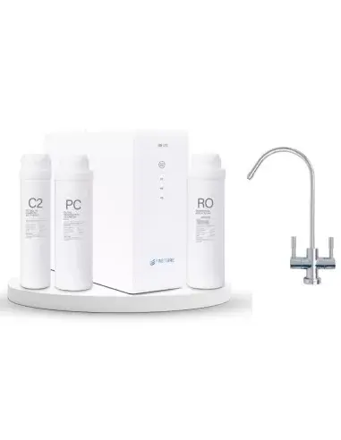 FASTOME 600GPD water purifier with C2, PC, and RO filters, self-cleaning, and automatic flushing