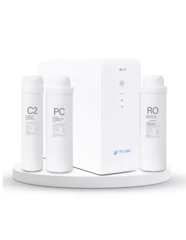 Purificador de água FASTOME 600GPD com filtros de sedimentos e carvão ativado, vista frontal