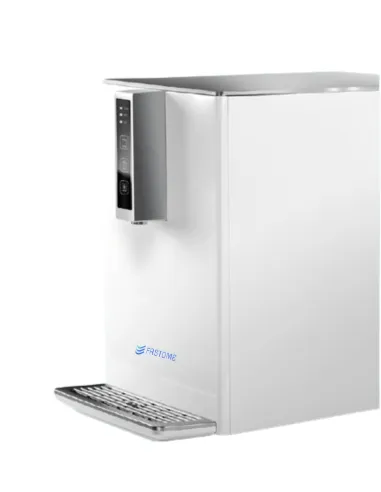 Side view of FASTOME countertop water dispenser with ultrafiltration, UV, and gas