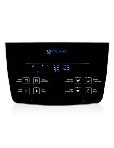 Control panel of the FASTOME professional purifier with coffee and tea options