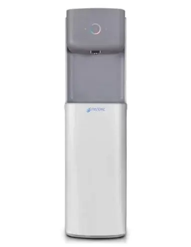 Front view of the FASTOME Zenith reverse osmosis water dispenser with cold, room temperature, and hot water tap Front view of the FASTOME Zenith reverse osmosis water dispenser with cold, room temperature, and hot water tap