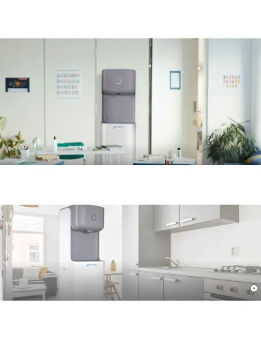 Fuente de osmosis inversa FASTOME Zenith en aula escolar y cocina, con agua fría, natural y caliente