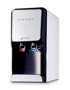 FASTOME Boreal countertop water dispenser pouring water into a glass, with a reverse osmosis system 2