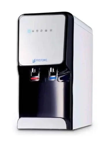 Side view of the FASTOME Boreal countertop water dispenser with reverse osmosis and two taps
