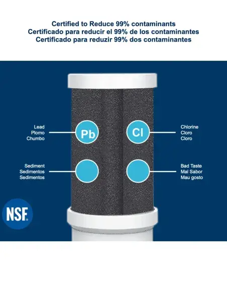 FASTOME carbon filter cartridge removes lead and chlorine