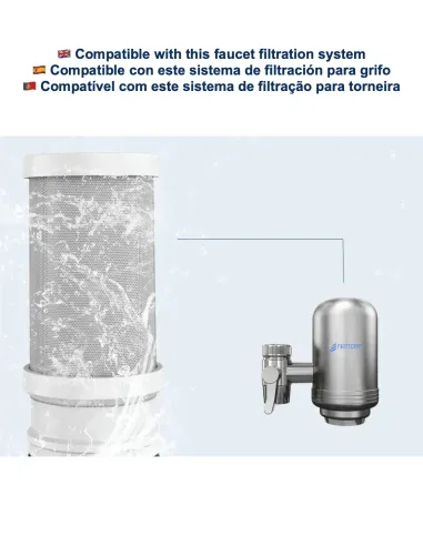 Cartucho de repuesto compatible con el grifo purificador FASTOME – Sistema de filtración para grifo