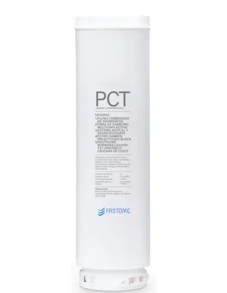 Cartucho filtro descalcificador PCT Fastome 5 etapas antical carbón y coco