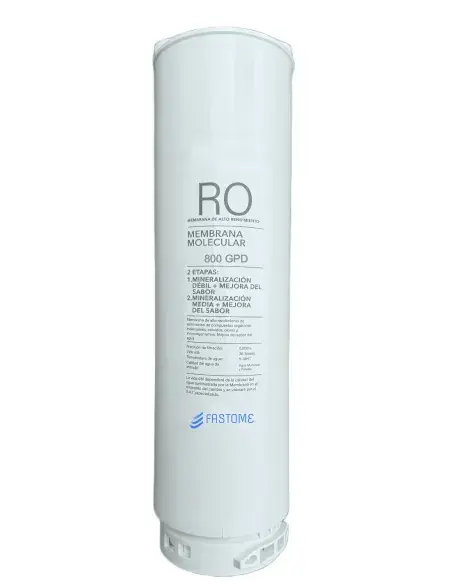 Fastome 800 GPD membrane with front label showing technical specifications