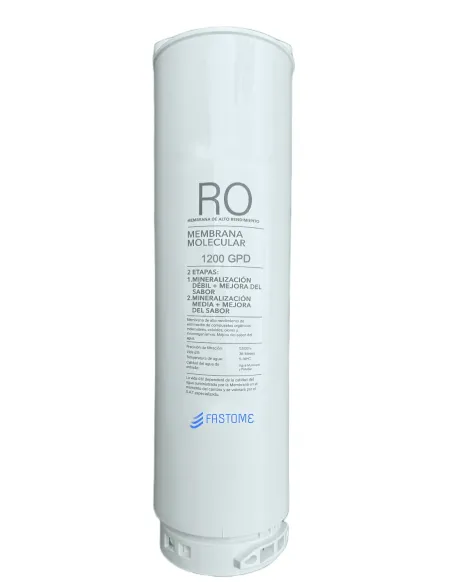 Fastome 1200 GPD membrane with front label and printed technical data