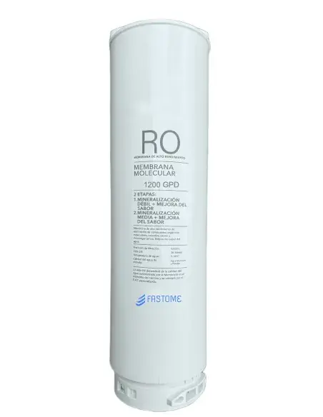 Fastome 1200 GPD membrane with front label and printed technical data