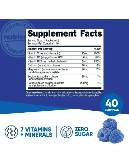 Sugar Free Electrolytes for Fasting | Nutricost (40 Sticks)